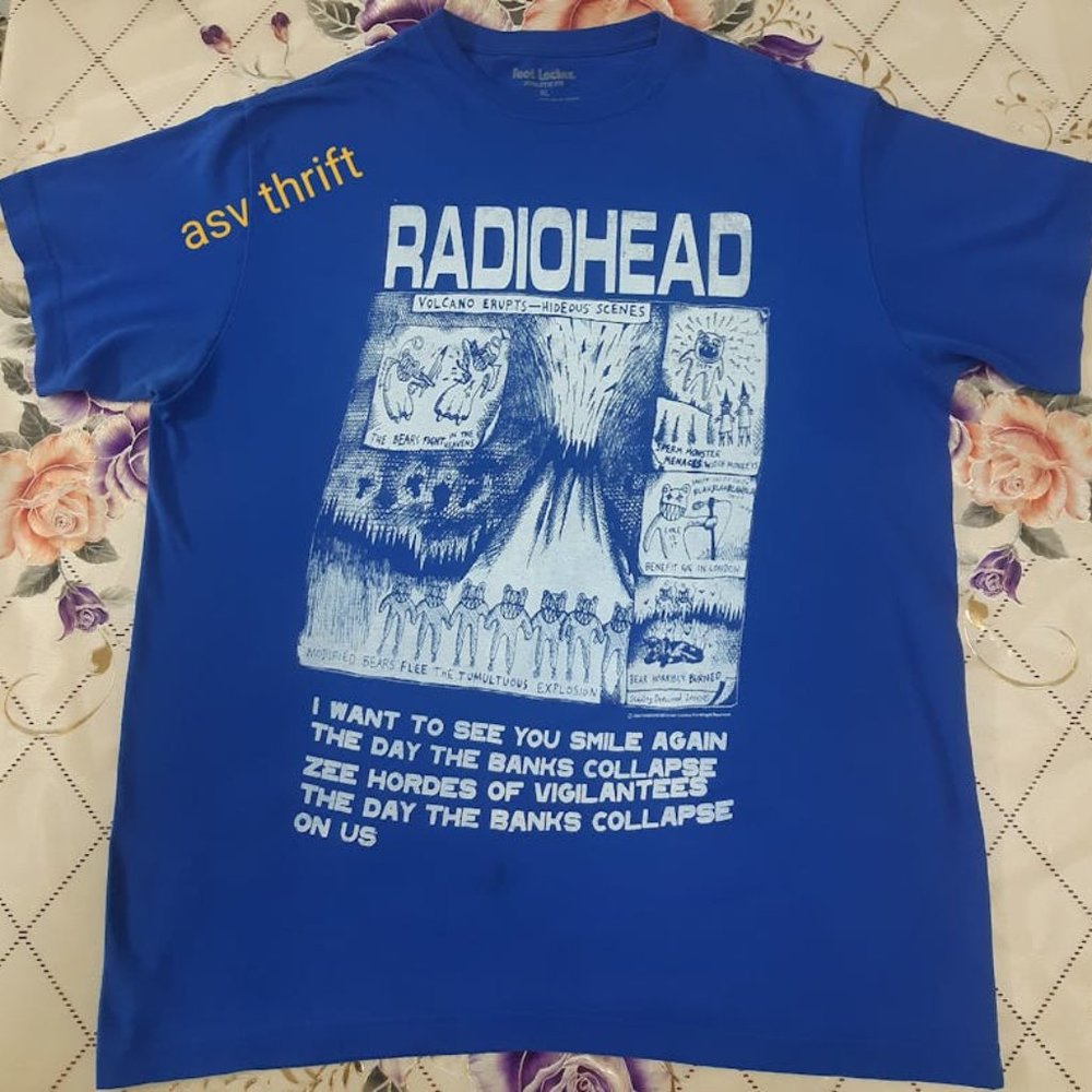 !!! Radiohead Volcano Erupts t Shirtkzfq40